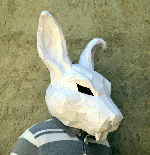 Маска кролика из бумаги